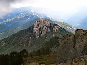 Vue du mont Tretorre depuis le Monte Cervellu.