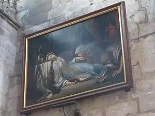 Photo du tableau « Mort de sainte Cécile » de Blazas, au-dessus de l'autel