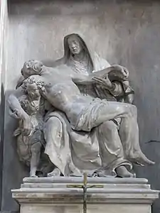 Photo d'une « Pietà », sculpture d'Étienne Desplanches réalisée en 1590