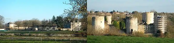 Les châteaux de la Taillée et du Coudray-Salbart en décembre 2014.