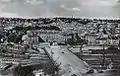 Vue générale de l'ancienne école vétérinaire avec le pont sur la voie de chemin de fer avant 1950