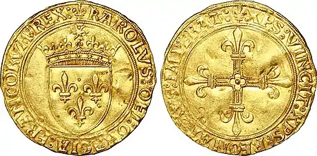 Photo de 2 pièces d’or médiévales.