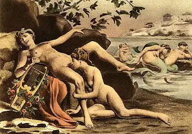 Sappho à Lesbos, tirée du Forberg.