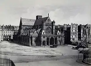 La place du Louvre en cours de création en 1858.