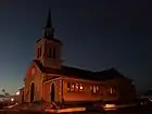 Église Notre-Dame de la Bonne-Délivrance photographiée de nuit