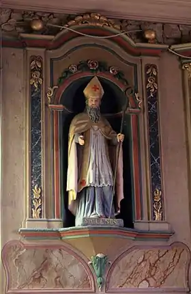 Église paroissiale Saint-Guénin : statue de saint Guénin.