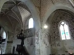 Vue d'ensemble transept ouest : saint Michel, Triptyque de la Croix et Arbre de Jessé