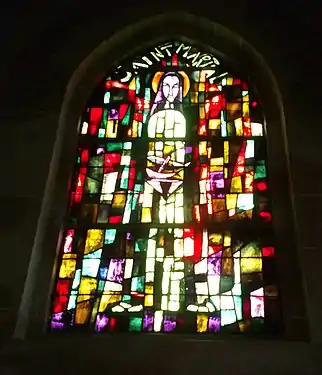 Verrière représentant saint Martial, église Saint-Martial de Soyécourt (Somme).