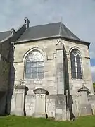 Façade Sud-Est du chevet de l'église Saint-Martin de Ragnies