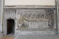Peinture funéraire (milieu XVe siècle) du tombeau de Philibert de Monthoux, conseiller des ducs de Savoie et de Bourgogne.