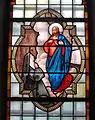 Vitrail de la sacristie Sud: Sainte Marguerite-Marie Alacoque et Jésus Christ