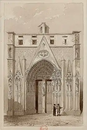 Façade l'église du Saint-Sépulcre de Paris à la fin du XVIIIe siècle