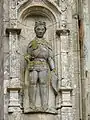 Église Saint-Sauveur : statue d'Henri de Corlai en chevalier.