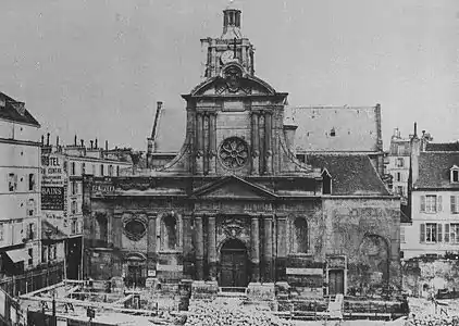 L'église avant sa remise en état de 1861, comparez la façade avec celle ci-contre.