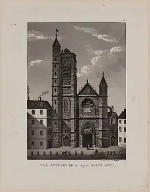 Église St-Paul (dessin du XIXe siècle)
