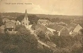 Panorama avec l'église Saint-Étienne.