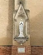 Statue de Notre-Dame-de-Lourdes, et l'indulgence de Pie IX.