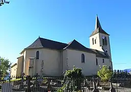 Photographie en couleurs, représentant un bâtiment (une église).