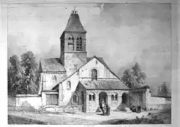 L'église vue au XIXe siècle.