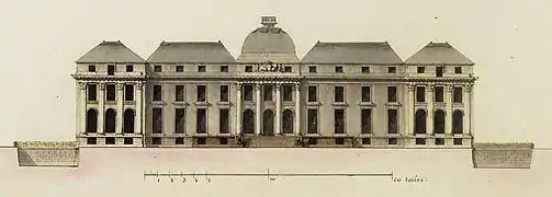 Elévation du château d'Everly du côté de la cour. 1785.