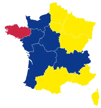 Candidats arrivés en deuxième position dans chaque région métropolitaine au 1er tour.
