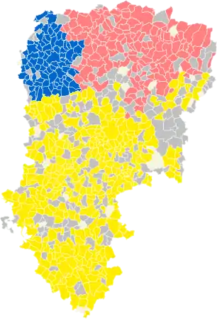 Nuance politique des candidats arrivés en tête dans chaque commune au 2e tour dans le département de l'Aisne.