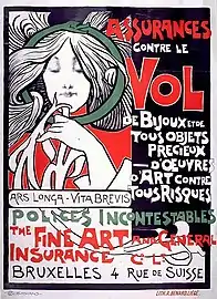 Affiche couleur montrant une femme.