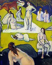 Les Baigneuses à la vache rouge (1889, daté 1887), Paris, musée d'Orsay.