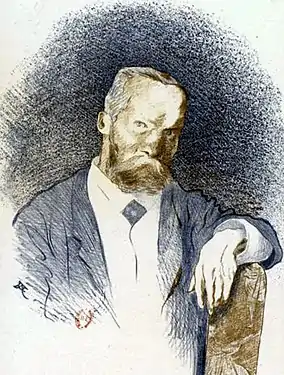 Portrait d'Émile Blémont (lithographie, 1895)