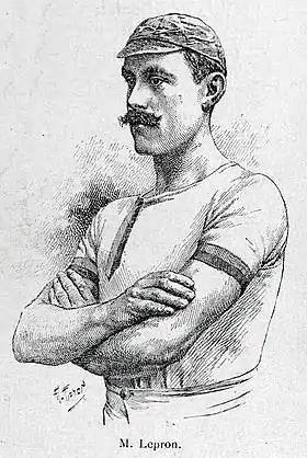 Émile Lepron vers 1895 (Champion de la Marne de 1888 à 1894, de la Seine en 1889 et 1892, et de France en 1890, 1892 et 1893, en skiff);