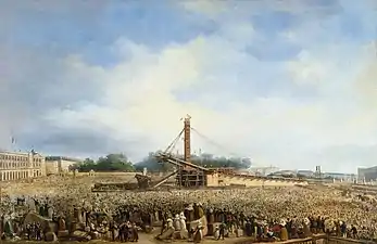 Érection de l'obélisque de Louqsor sur la place de la Concorde, le 25 octobre 1836, par François Dubois (1790-1871)