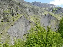 Érosion dans la vallée de Héas.