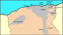 Carte montrant les régions d'Algérie révoltées