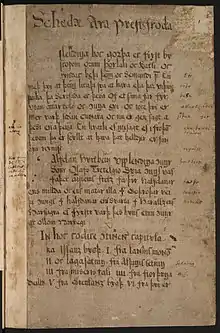 Vieux manuscrit écrit en vieux norrois.