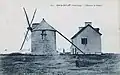 Île d'Houat : l'hôtel et le moulin à vent au début du XXe siècle (carte postale).