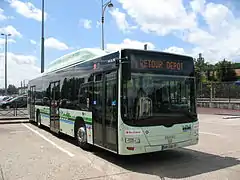 Autobus roulant au gaz naturel (MAN Lion's City GNV de Transdev Marne et Morin).