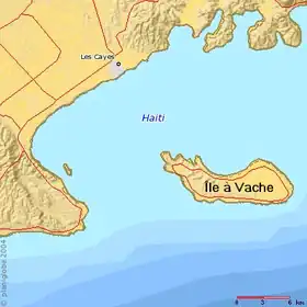 Position de l'île au large des Cayes
