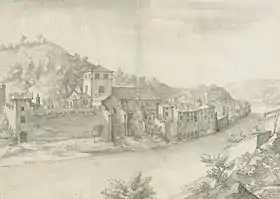 L'ancienne abbaye en 1616.