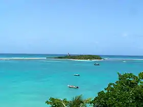 L'îlet du Gosier vu depuis la plage du Gosier.