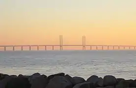 L'Øresundsbron, entre le Danemark et la Suède.