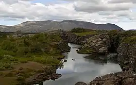 L'Ármannsfell vue depuis le rebord occidental des Þingvellir.