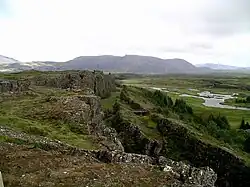 Faille normale en bordure de Þingvellir (Islande).