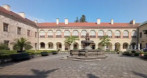 Château de Častolovice : la cour.