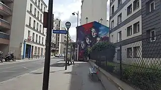 Œuvre de l'artiste C215, rue Pixérécourt, à Paris, dans le 19e arrondissement.