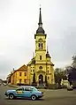 Une Škoda 105 avec le logo de la Česká pošta à Žatec en 1994, un an après la partition d'avec la Slovaquie