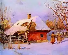 Васильківський взимку у селі Опішня