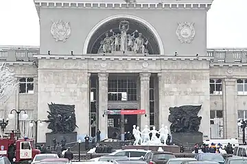 La gare après l'explosion.