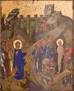 Résurrection de Lazare. Icône de fin du XIV - début XV. Musée russe
