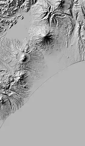 Vue satellite du complexe volcanique du Gamtchien.