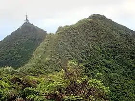 Vue du pic de Diana (à droite) et du mont Actaeon (à gauche).